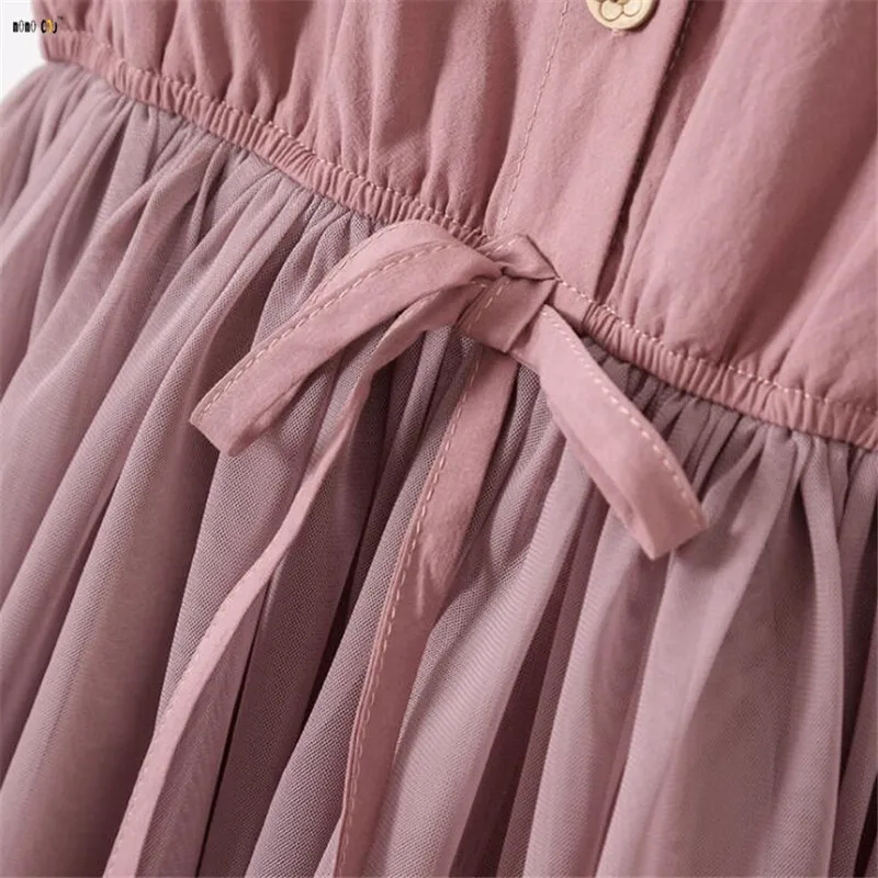 Teenager Girl Dress Summer Sleeveless Meash Spliced Princess Children Dresses For Kids Clothes 4 5 6 7 8 9 Years | Детская одежда и