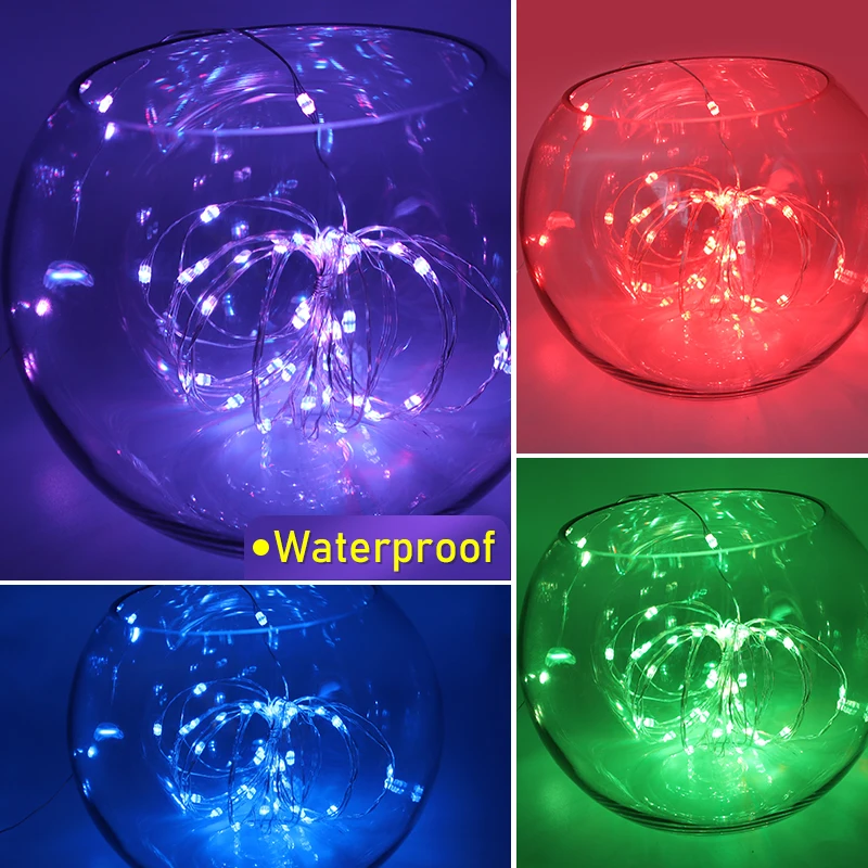 Светодиодный светильник RGB 10 м с медным проводом USB водонепроницаемый