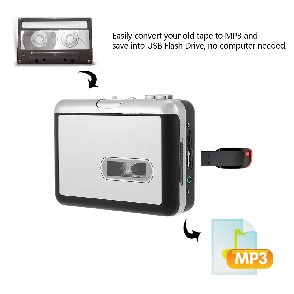Ezcap Кассетная лента в MP3 конвертер Классический USB кассета плеер Захват аудио