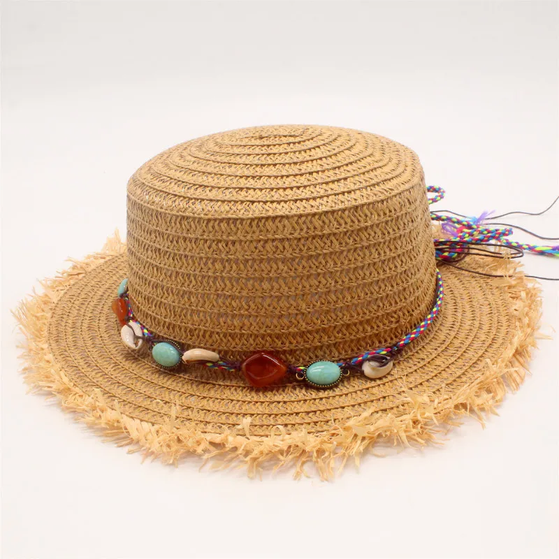 

2019 new Summer Sun Hat For Women and child Caps Fashionable Straw Hat England Sea Beach Parent-child cap Trip Caps