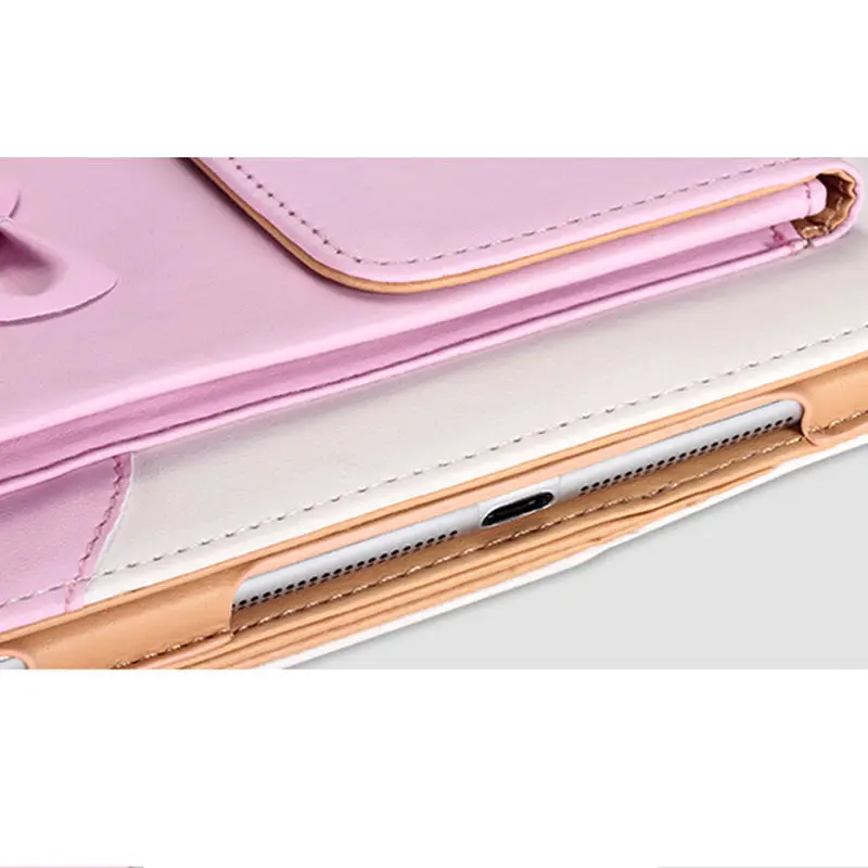 Для iPad mini 3 2 1 чехол с милым бантом сумочка для девочек кожаный магнитной