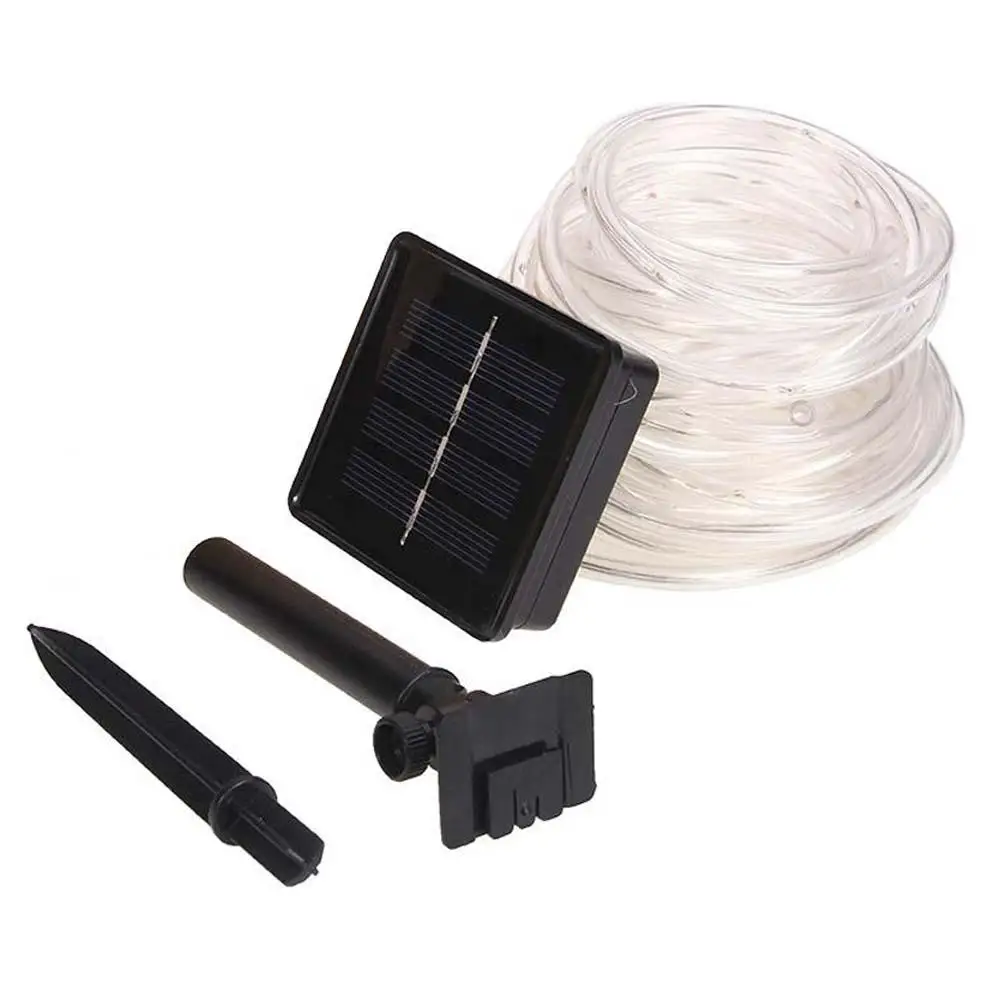 

23ft 50 LED Solar Power Rope Tube Solar Light Strip Waterproof Outdoor Garden White Christmas tree lights led light fixtures