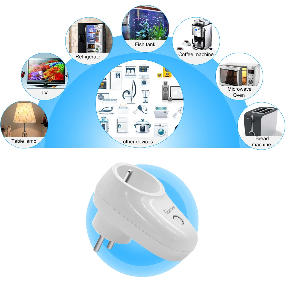 Умная Беспроводная розетка SONOFF S26 ITEAD с Wi Fi зарядный адаптер дистанционным