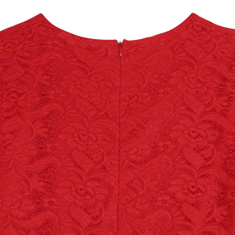 Summer Mother and Daughter Matching Hollow Lace Dresses Women Girls Half Sleeve Mini Red Dress Family Clothes | Мать и ребенок