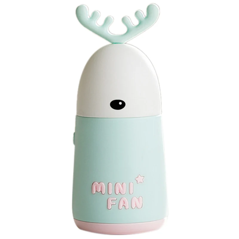 Portable Handheld Fan Desktop Mini Cute Cartoon Deer Ear Shape Charging Light | Бытовая техника