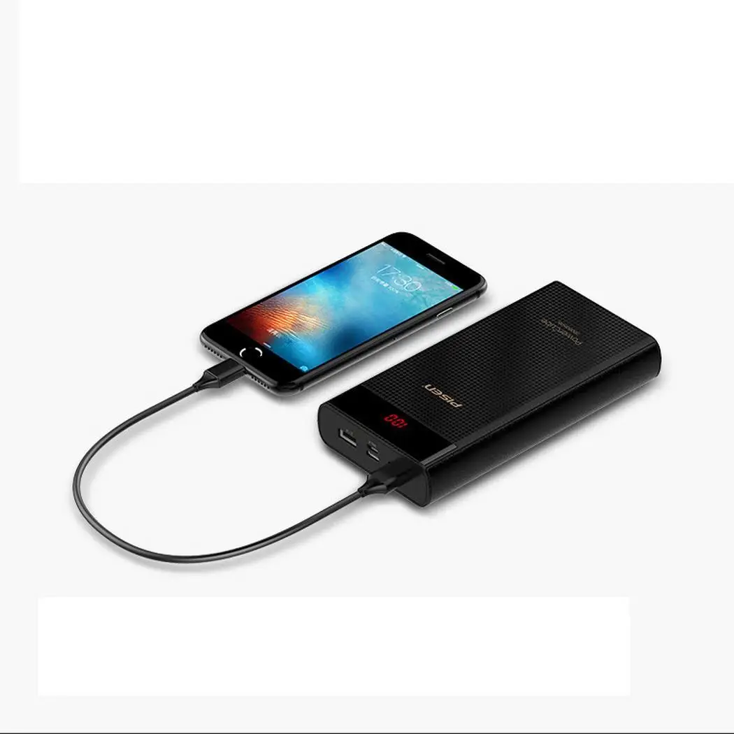 Pisen светодиодный дисплей 20000 мАч power Bank type-C USB телефон внешний аккумулятор 5 В/1.5A