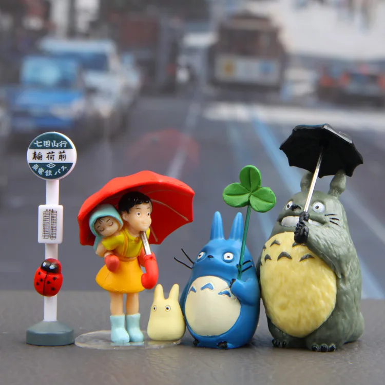 4 шт./компл. фигурка Тоторо игрушка Миядзаки Хаяо аниме тонари no Totoro Mei автобус