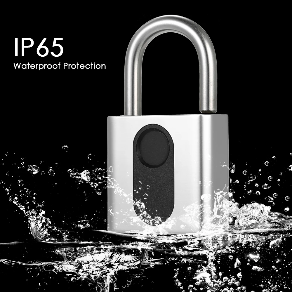 USB Перезаряжаемый смарт замок без ключа с отпечатком пальца IP65 Водонепроницаемый