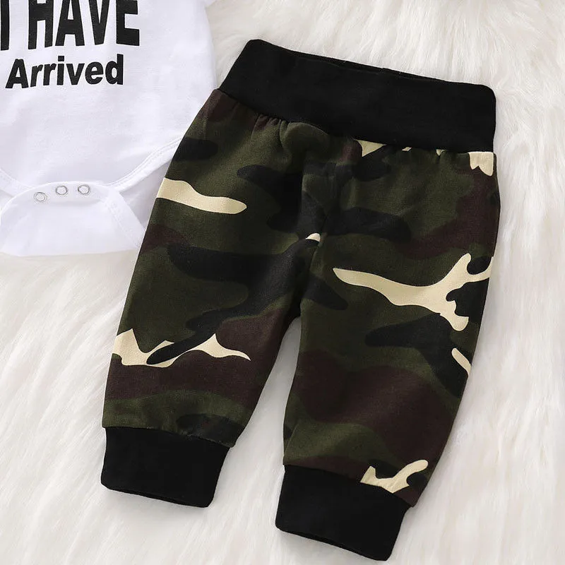 3Pcs Spring Cotton Clothes For Boys 2019 New Arrival Infant Baby Long Sleeve Letter Pattern Bodysuit+Long Pants+Hats Sets |
