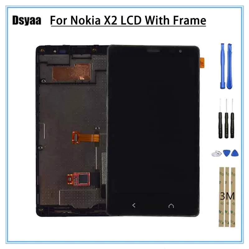 4 3 дюйма для Nokia X2 LCD Dual SIM одна RM-1013 X2DS сенсорный экран дигитайзер панель Черный с