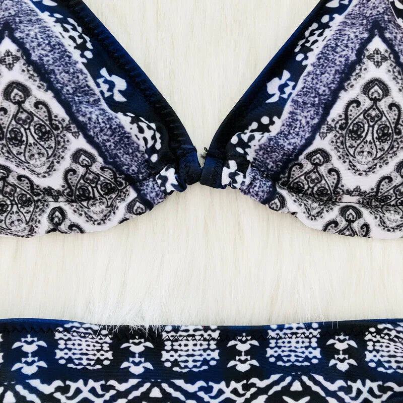 

Hot Sale Swimwear Women Push-up Bikini Set Bandage Floral Printed Swimsuit Triangle Swimwear Bathing Suit Women's Swimming Suit