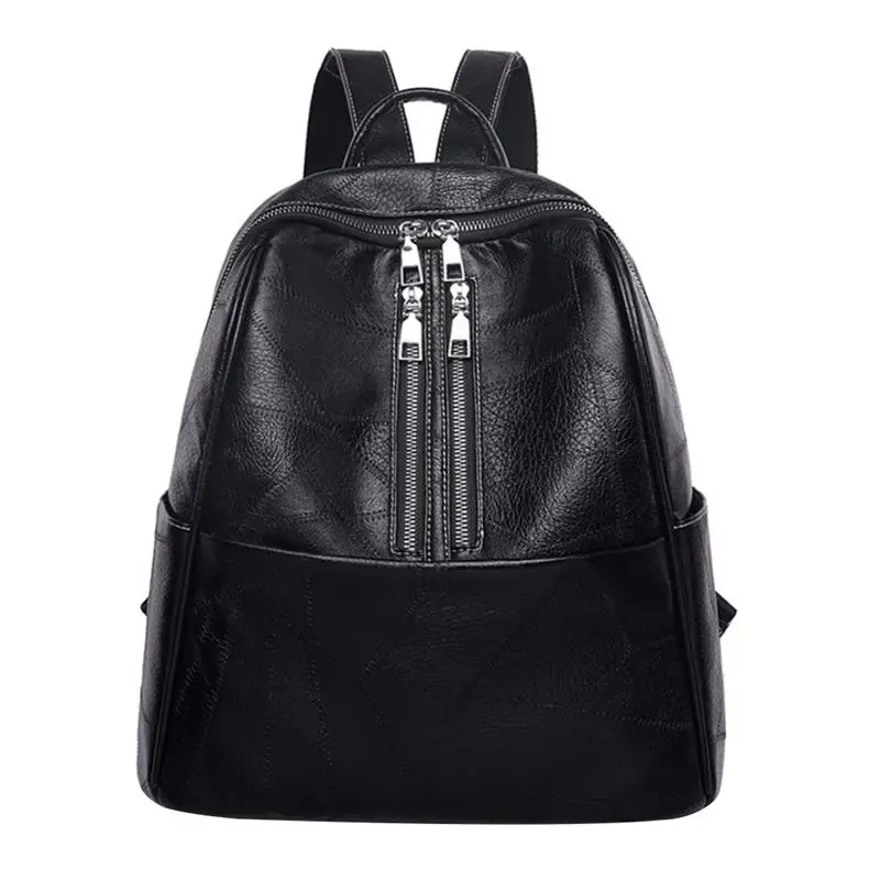 

Fashion Vintage Large Capacity School Backpack Simple Pleated Shoulder Female Backpack Travel Backpack For Students Neutral