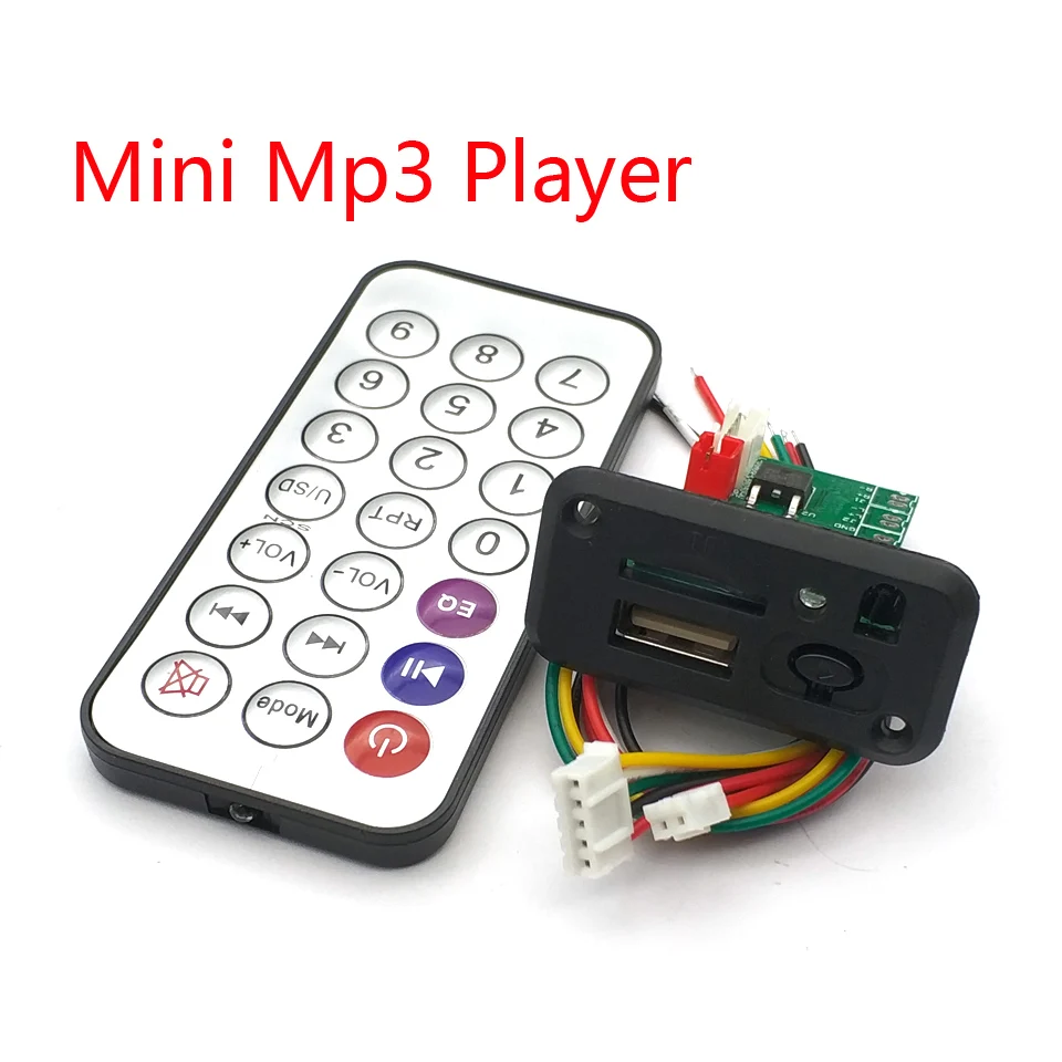 Автомобильный мини MP3 декодер 5 В/12 В плата USB TF U Disk Reader плеер усилитель с ИК