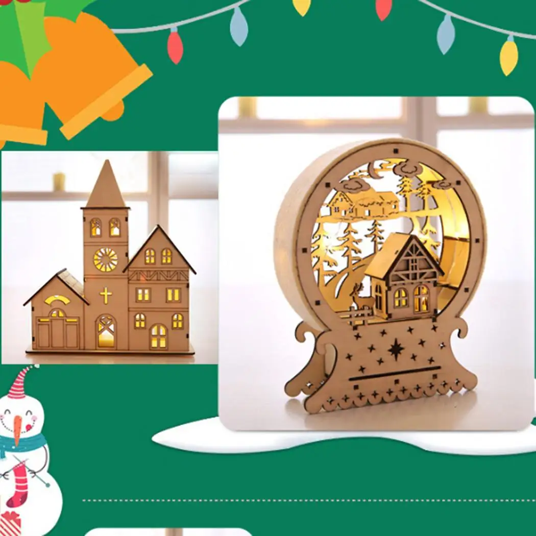Unisex Lights Casual Christmas Ornament Wooden Creative 162g House Party aluminium battery LED Internal Decor 79g Home | Дом и сад