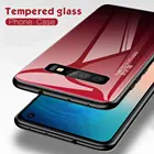 KISSCASE чехол из закаленного стекла для телефона для Samsung galaxy S8 S9 S10 Plus градиентный цвет Чехлы для Samsung Note 8 9 задняя крышка чехол