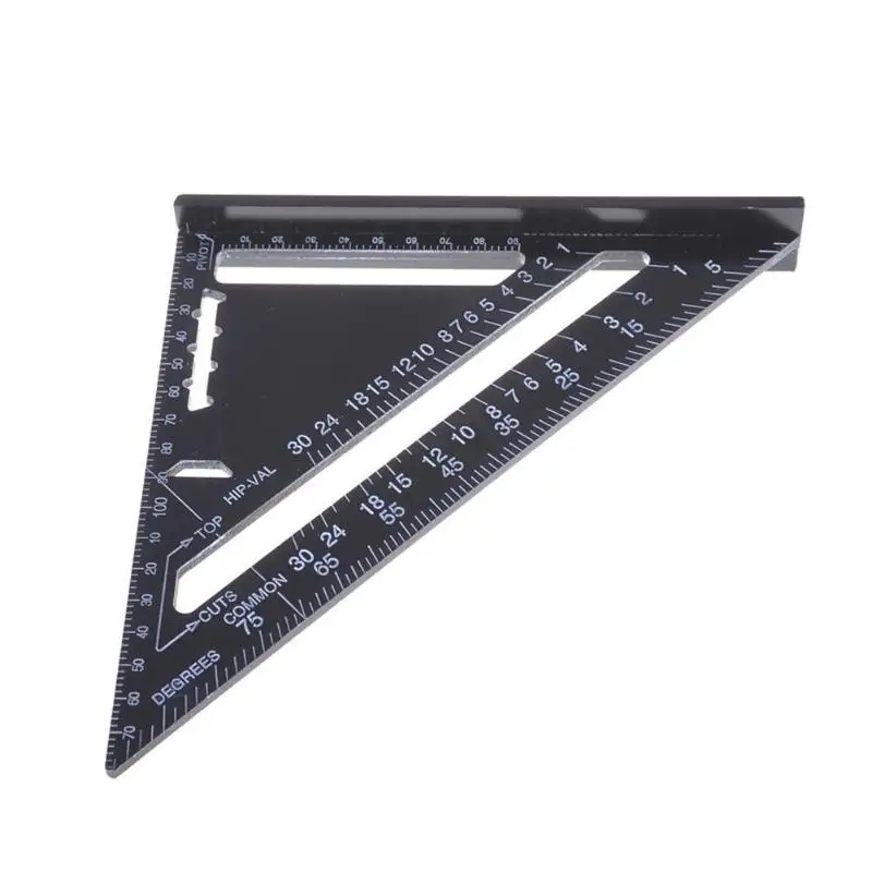 Triangular Measuring Ruler 7/12 inch Angle Metric Aluminum Alloy Woodwork Speed Square Triangle Protractor Trammel | Инструменты