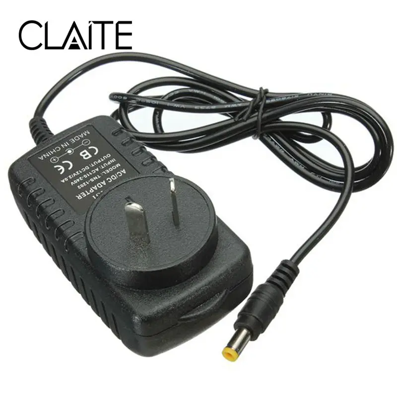 CLAITE AC 100 240V к DC 12V 2A адаптер питания для LED + шнур освещение Трансформатор ЕС США