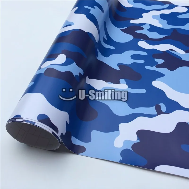 Виниловая пленка Best Tiger Blue Camo самоклеящаяся для автомобиля на велосипедную