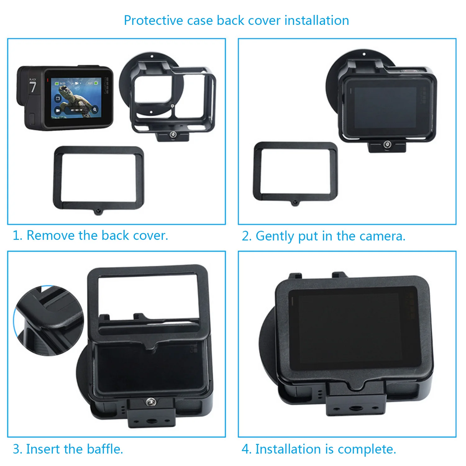 Gosear Hollow-carved Aluminum Alloy Protective Frame Cage Case Shell for Gopro Hero 7 Black 5 6 Sports Action Camera | Электроника