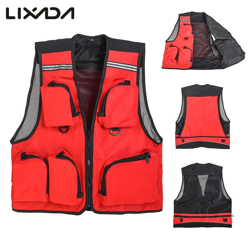 Спасательный жилет Lixada Fly Fishing регулируемый сетчатый Mutil-Pocket для активного отдыха