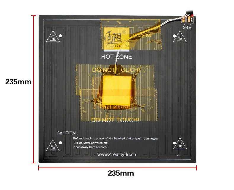 Алюминиевая панель для 3D принтера Creality Ender 3 pro CR20 MK3 24 В 235*235*3 мм|Детали и