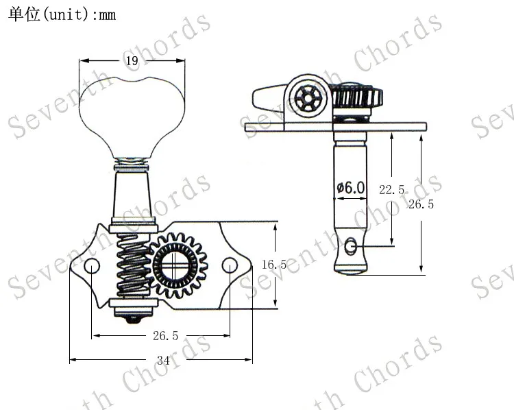 A Set Vintage Open Gear Guitar Tuning Pegs Keys Tuners Machine Head for Acoustic Electric / With Fish tail Button | Спорт и