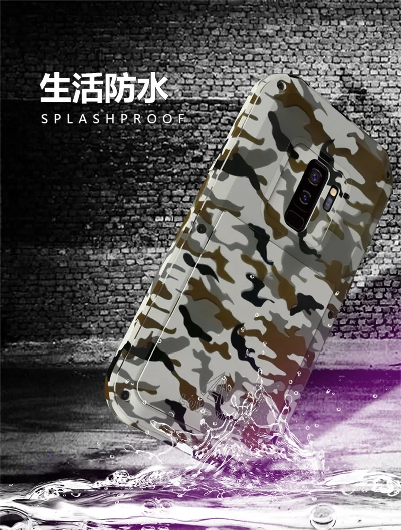 Для Samsung S9 Plus S9Plus Камуфляжный водонепроницаемый чехол жесткий противоударный
