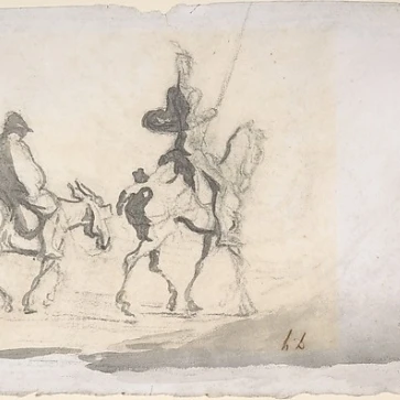 Дон Кихот и Санчо панза плакат печать HonorA Daumier (18x24)|Таблички знаки| |