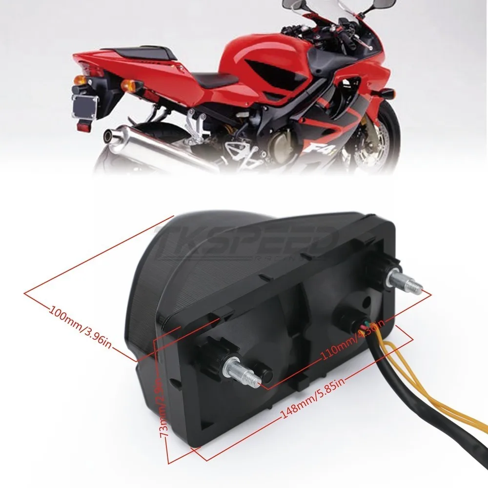 Для HONDA CBR600 F4I 2001 2002 2003 мотоциклетный дымчатый светодиодный задний светильник с