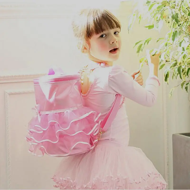 Ballerina Ballet Tutu Dress Dance Bag Backpack Handy Pouch School For Children Girls Cute Student Kids Backpack Bags Kid Girl