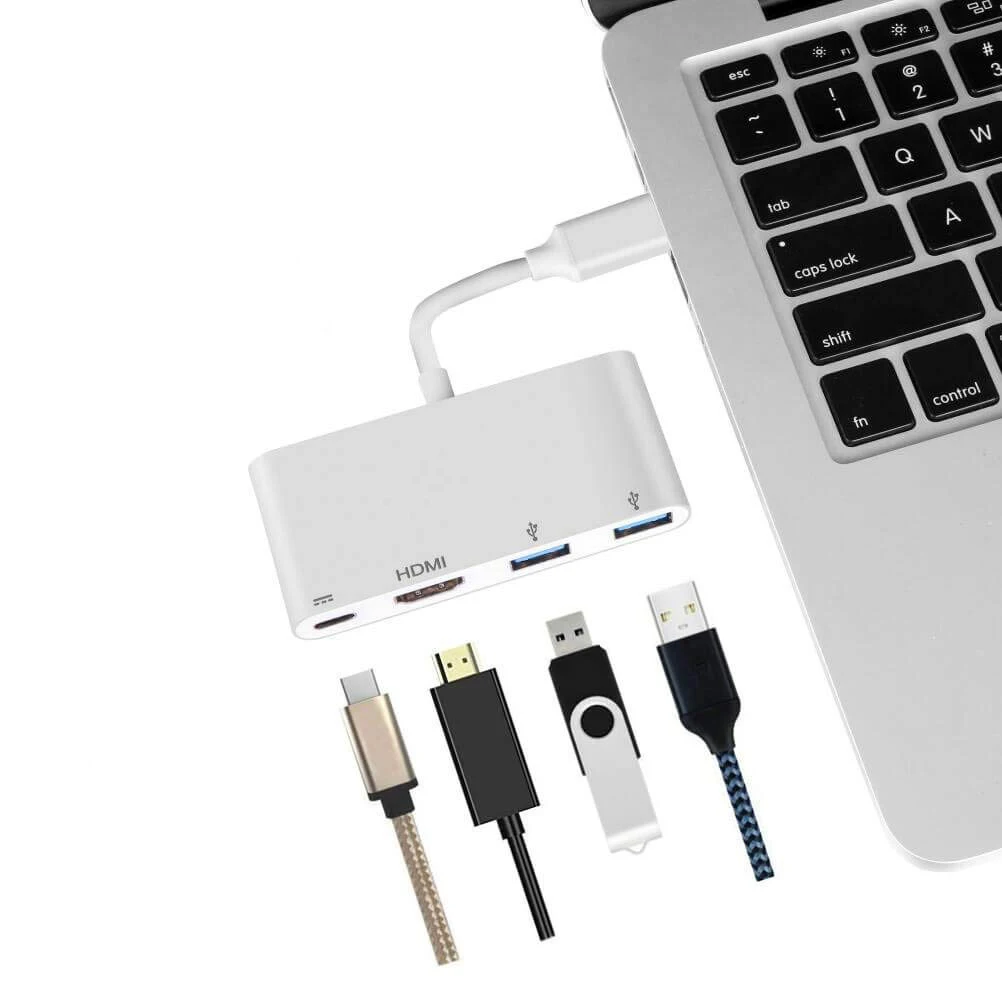 Топ Usb C к Hdmi адаптер 4K type многопортовый Av конвертер с 2 3 0 портами для Macbook Pro Google