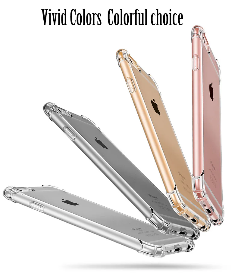 Silicone Clear Shockproof Pour Case For iPhone 6 S 6S X 10 Xs Max XR iPhone7 Plus 6Plus 6sPlus 7Plus 8Plus Phone Cover |