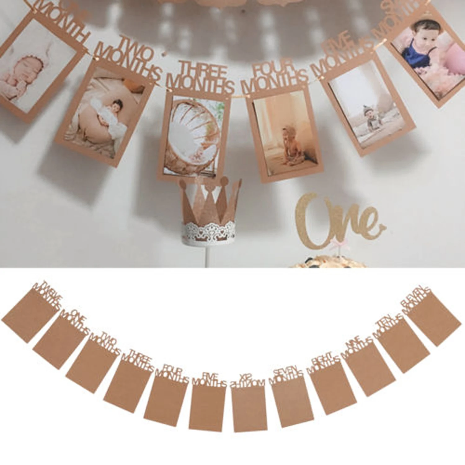 Сделай Сам ежемесячный 1 год ребенок Фото День рождения баннер Декор с флагами