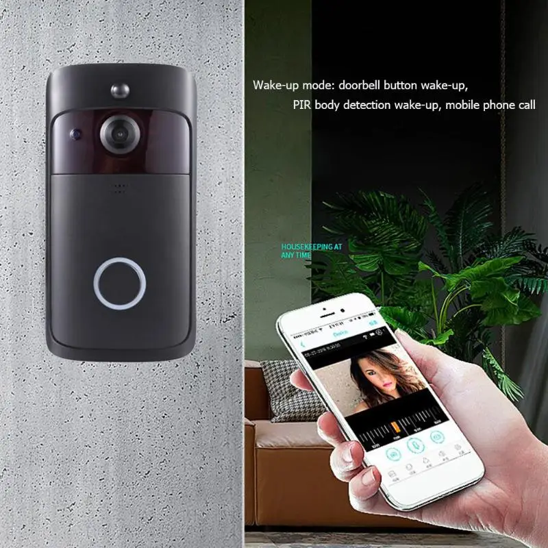 V5 визуальный WiFi умный дверной звонок 2 Way Talk 720 P камера переговорное устройство с