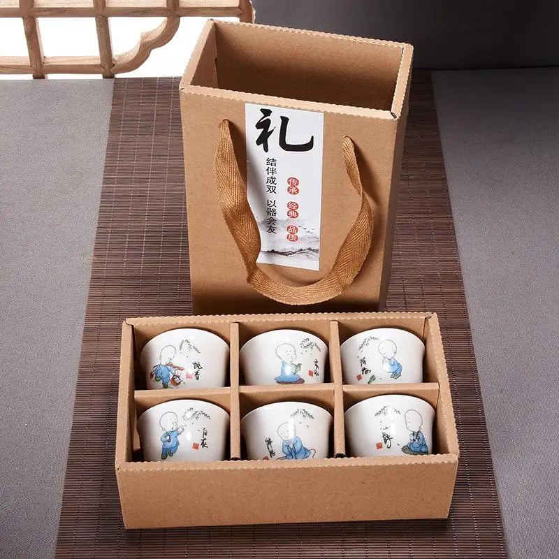 6 шт. керамические чайные чашки китайские кунг фу чайный набор Gaiwan для чайной