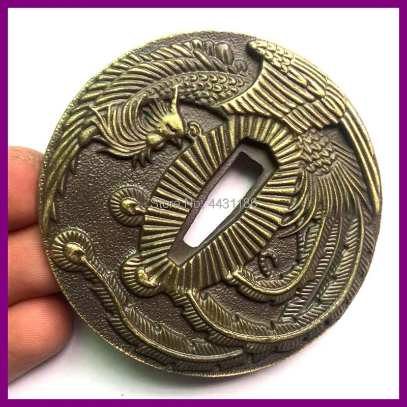 Сплав Tsuba Katana фитинги ручная защита для японского Танто меч Wakizashi W/Phoenix Theme|Мечи| |