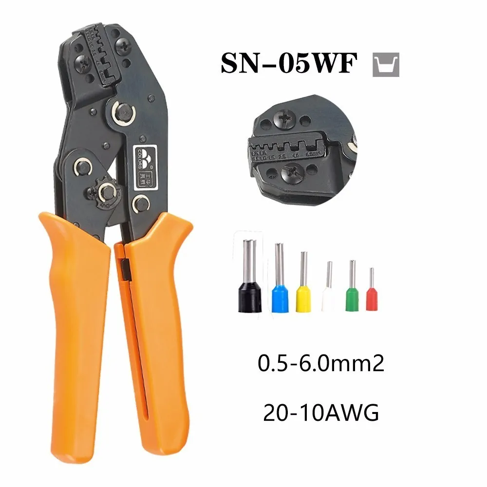 

Sn-05wf 0.5-6.0mm 20-10awg Mini Type Self Adjustable Crimping Hand Pliers Electrical Wire Terminals Crimper Tools Free Shipping