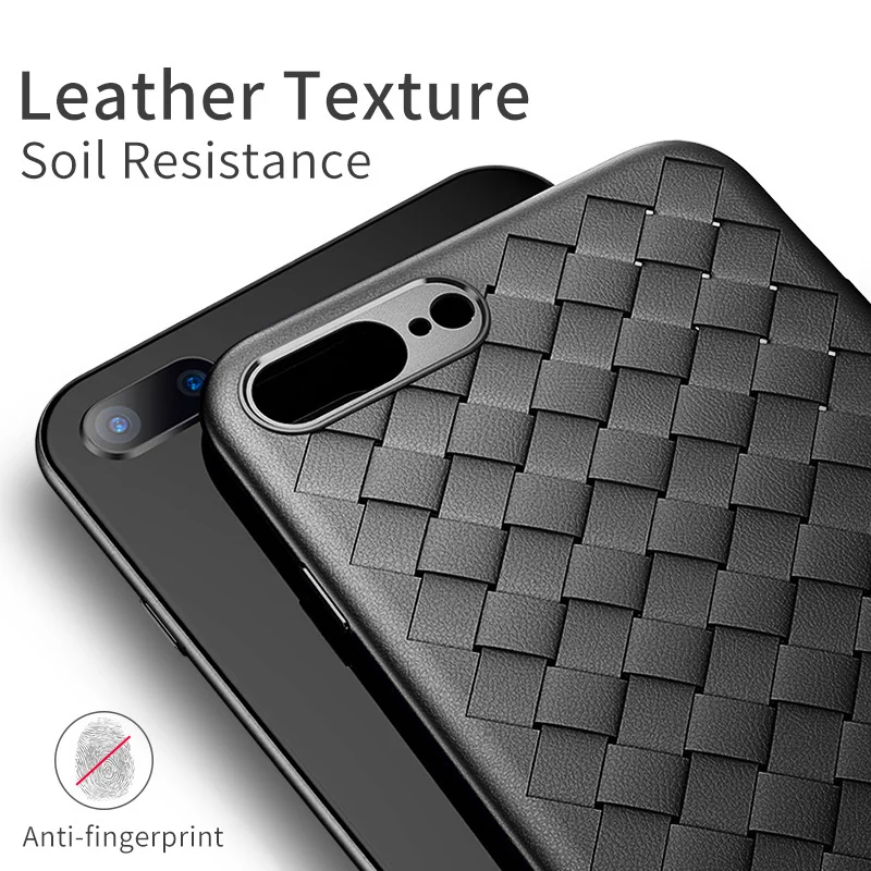Msvii Woven Phone Case For iPhone 7 Silicone Black 8/6S/6/7 Plus Luxury Brand Back Cover Funda Coque |