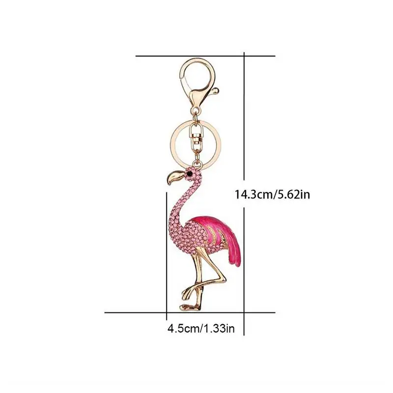 Popular Diamond Flamingo Key Ring Pendant Europe And The United States Keychain Bag Hanging Ornament Holiday Gift 1PC | Дом и сад