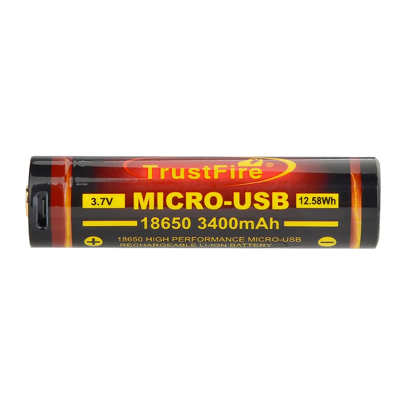 TrustFire 18650 MICRO-USB 3400 мАч перезаряжаемая литиевая батарея Передняя Защитная панель |