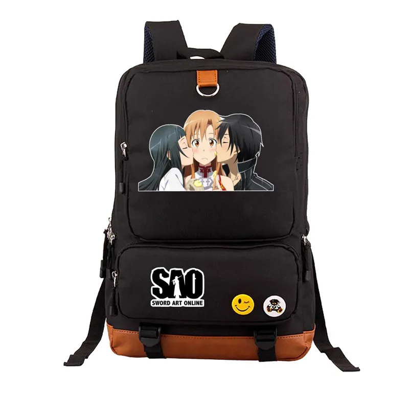Аниме SAO Sword Art Online Kirigaya Kazuto Kirito рюкзак сумка-мессенджер Mochila сумка для ноутбука