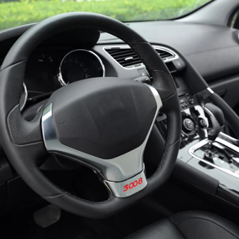 3D 3008 наклейка на рулевое колесо Foal burn хромированная из АБС пластика для Peugeot 2012 2013