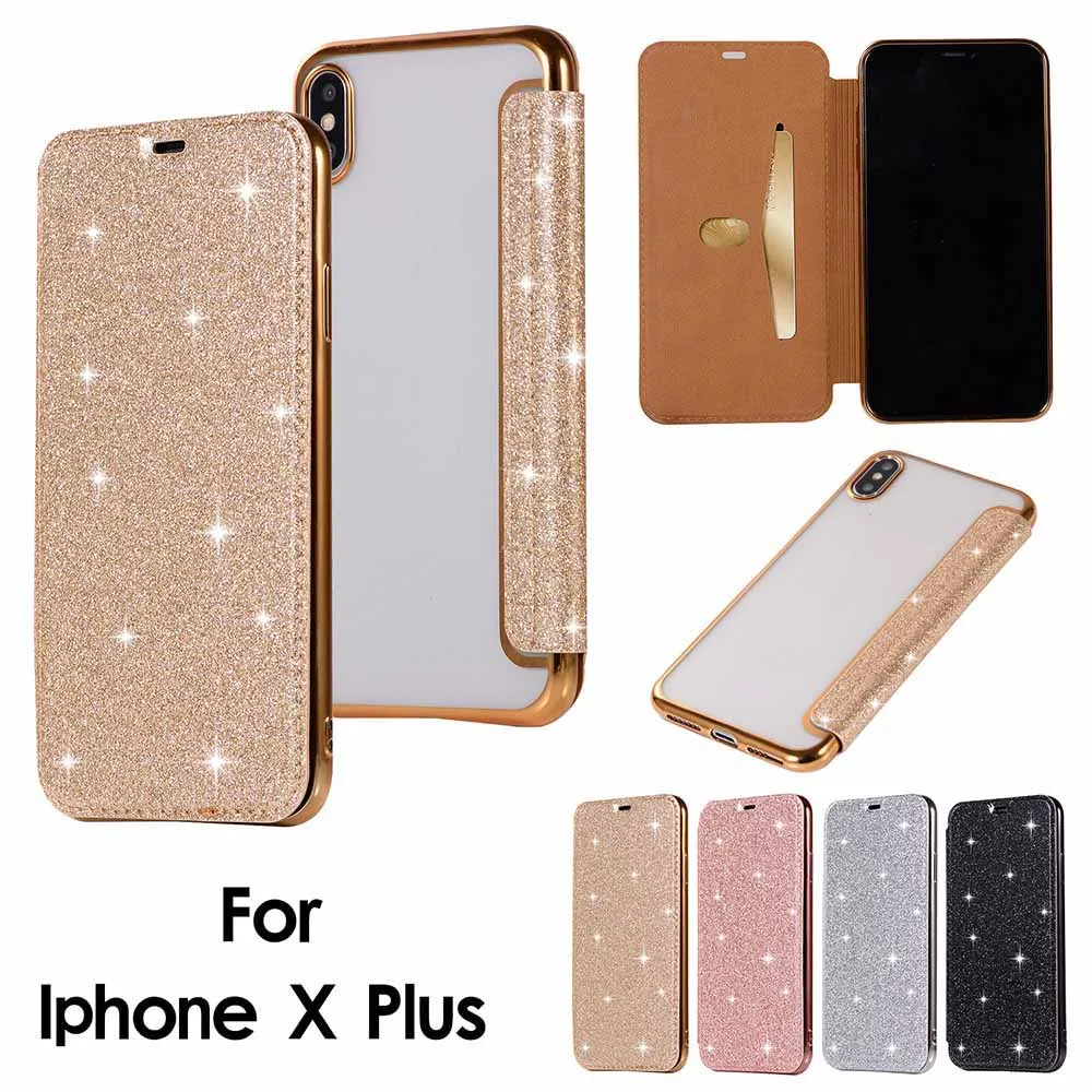 KISSCASE блестящий кошелек кожаный флип чехол для телефона iPhone X XR XS Max 5 5S SE 6 6S 7 8 Plus