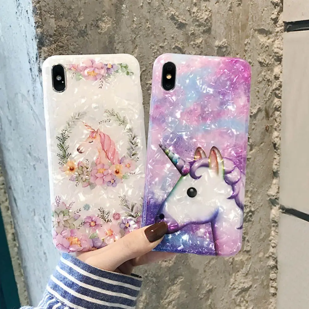KISSCASE модные милые чехлы для телефонов с единорогом iPhone 7 X XS Max XR мягкая цветная