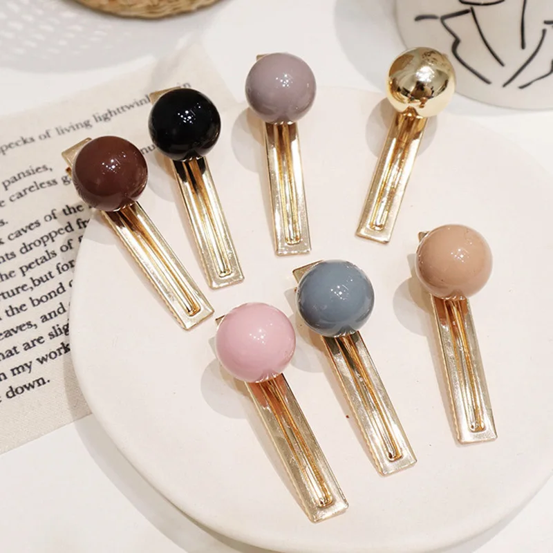 

Korea Barrettes with Ball for Women Ladies Elegant Jewelry Hairgrips Valentine's Day Hair Pins Hair Accessories