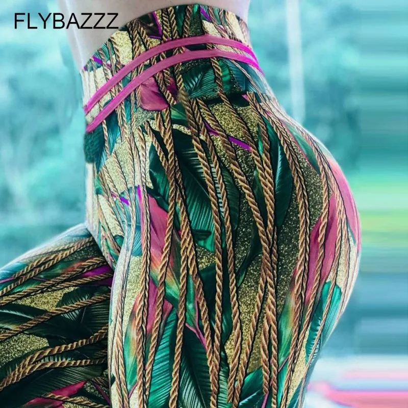 Fashion Print Fitness Yoga Pants Women Sports Leggings Workout Hot Running Leggings Sexy Push Up Gym Wear Elastic Slim Pants