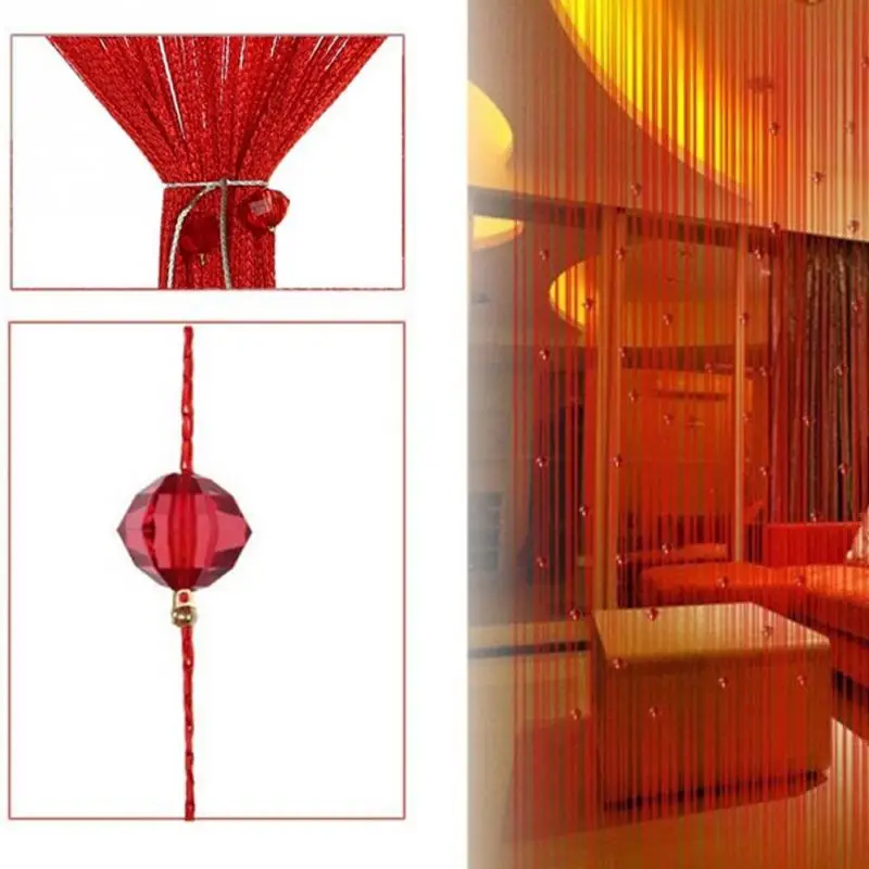 7 цветов Кристалл бисером кисточкой штора из шелковых нитей экран окна делитель