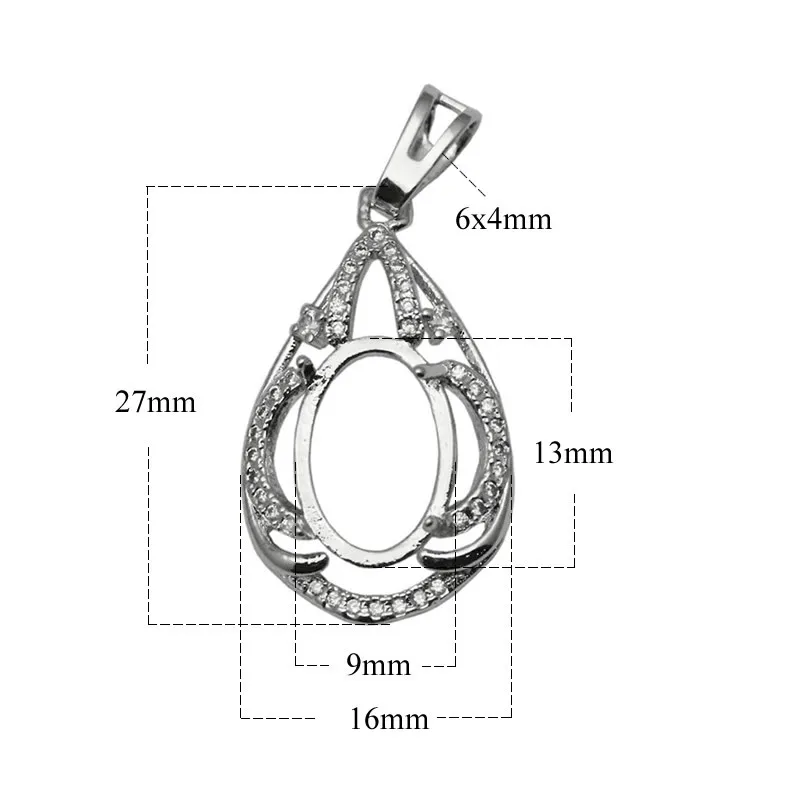 Beadsnice 925 Sterling Silver Simple Fashion Pendant Suitable For 7X9mm Ellipse Classic Necklace DIY Jewelry Production | Украшения и