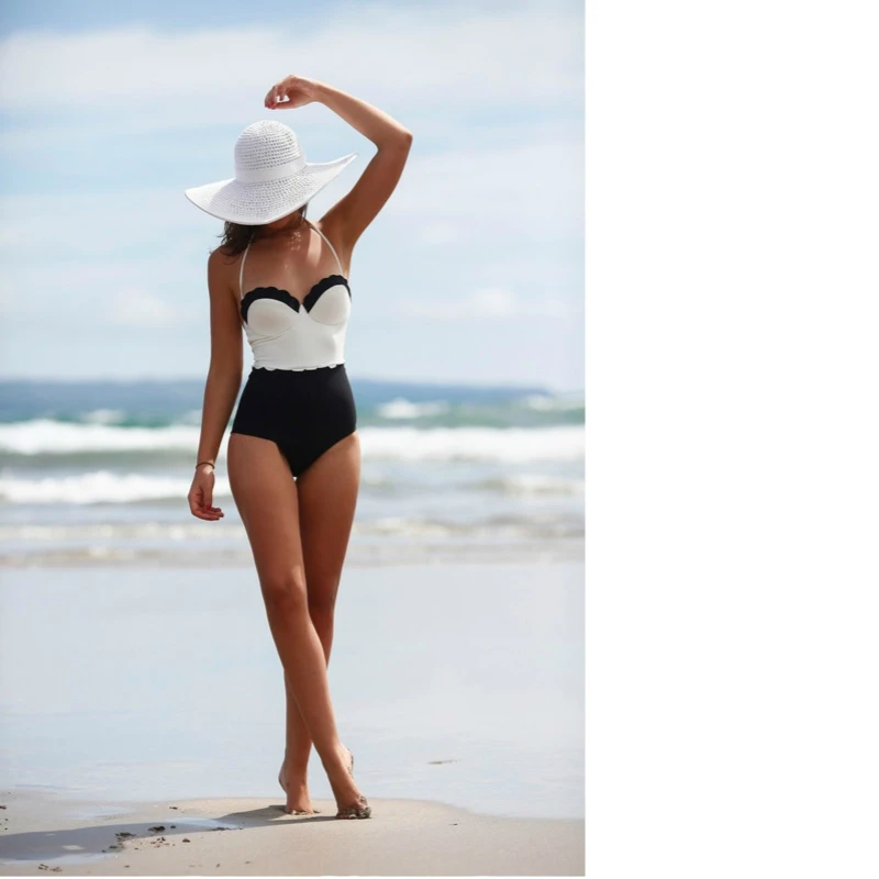 High Waist Swimsuit 2018 Sexy Bikinis Women Swimwear Vintage Neck Bikini Set Bathing Suits Swim Wear Biquini Plus Size XL |