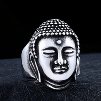 316l stainless steel steam ram men punk ring feather buddha powerful skull man band gothic rings jewelry gift for him